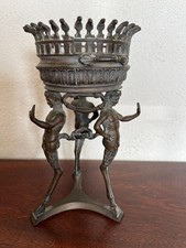 Pot pourri en athénienne aux trois satires en bronze