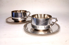 Service tête à tête - ART DECO - Métal argenté - Diam. 16 cm