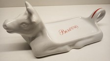 Beurrier Vache Minimaliste en Porcelaine Revol France — Design "Beurre" Rouge