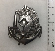 FRANCE - ATTRIBUT BÉRET PARACHUTISTE COLONIAL TROUPE DE MARINE TAP TDM argenté