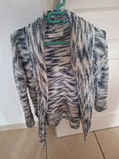 Gilet long moucheté bleu et