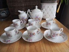 Porcelaine dlg Limoges  XIX ème  Art Nouveau, partie de Service à café 11 pièces