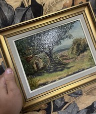 Peinture Ancienne XIXeme Napoléon III Huile sur Toile Paysage Provence