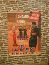 AUTHENTIQUE AFFICHE ANCIENNE DE CINEMA - JEUX DANGEREUX