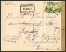 Espagne République Espagnole Courrier Certifié De Botte