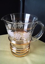 Cruche , pichet , carafe à eau vintage Décor en verre granité