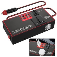 Convertisseur de puissance Onduleur Voiture 1500W 12V 24V à 220V pour Plusieurs