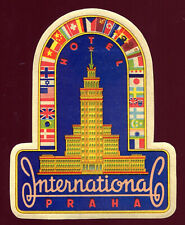 vignette malle cabine publicité. Hôtel International. Praha. République Tchèque