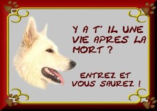 PLAQUE DE GARDE BERGER BLANC