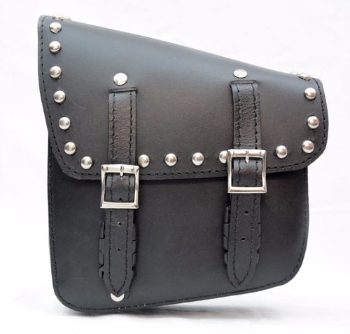 Sac outil cuir noir clous - en,
