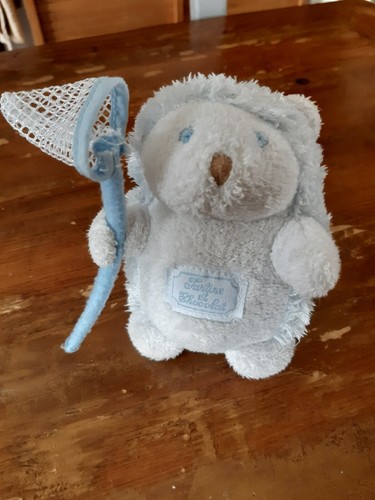 Doudou peluche hérisson bleu - peluche,