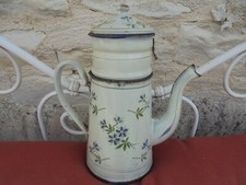 cafetière émaillée fleurs