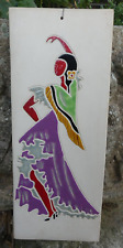 Robert Loiseleur céramiste plaque Danseuse Espagnole signée derrière 36X15cm