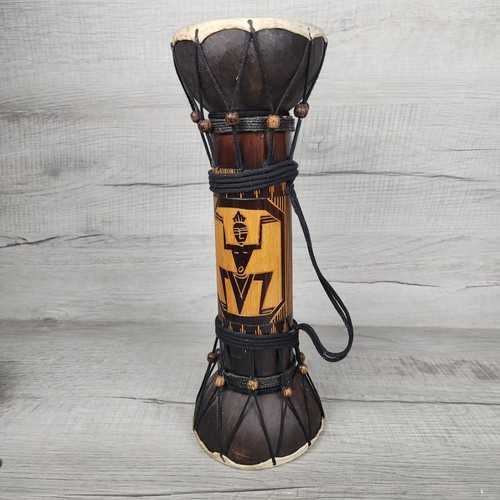 Vtg wooden hand carved - wooden, double
