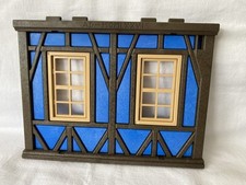 Playmobil Mur 2 Fenêtres Maison Bleue Colombages Médiéval Château 70958