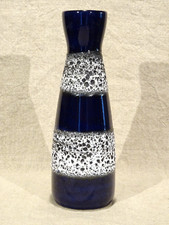 Vase céramique lave bleu