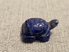 Sculpture TORTUE en pierre LAPIS LAZULI miniature animal pendentif