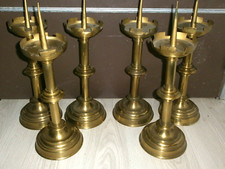 LOT 6 PIQUES-CIERGE D'EGLISE/D'AUTEL/FIN XIXéme/STYLE GOTHIQUE FLANDRE/H.33/42cm