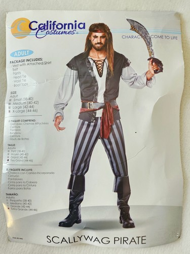 Adult scallywag pirate costume - adult,