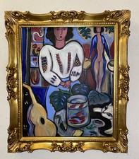 Tableau Martinery XL Hommage a Henri Matisse Cadre  D Art Feuille Or Sublime