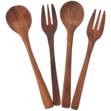  1 ensemble d'apéritif fourche de cuisine cuillère fourche de fourche en bois