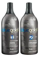 Kit de lissage des cheveux Blue Gold Premium 1L - Étape 1 & 2 - Salvatore Cos...
