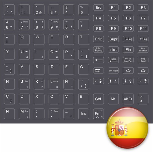 Clavier espagnol anthracite - clavier,