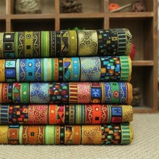 Ethnique Tissu Rayure Coton