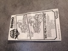 mask kenner Rhino Notice Originale Rhino Pas de Reproduction 