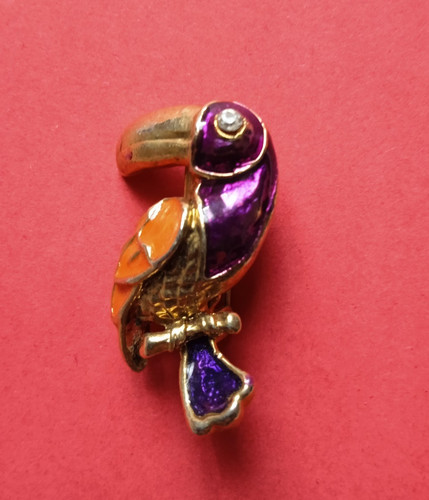 Petite broche toucan émail - toucan, et