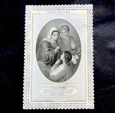 Ancienne Image Pieuse XIXe Canivet Dentelle  Sois Fidèle jusqu'à la mort