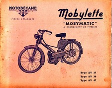 Catalogue de pièces détachées Motobécane Mobylette type AV 37 AV 36 AV47 1957