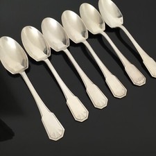 BOULENGER 6 Cuillères A Soupe 1920 Art Déco Métal Argenté Silver Plated Spoons