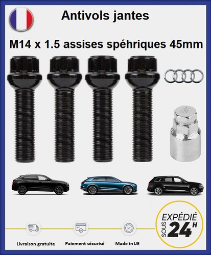 Ecrous antivol roues noir - antivol, de