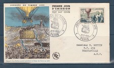 enveloppe  1er jour  journée du timbre   75  Paris    1955