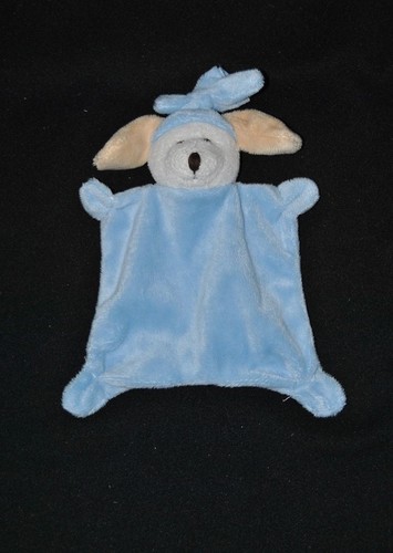 Peluche doudou chien - plat, bleu