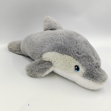 Peluche dauphin gris blanc