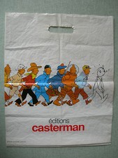 SAC PLASTIQUE PUBLICITAIRE : TINTIN ET L’ALPH ART 1986 HERGE BD CASTERMAN