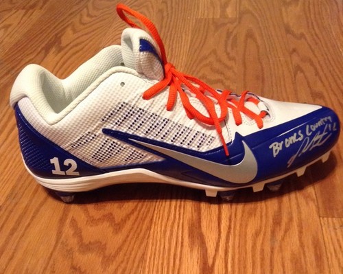 Paxton lynch signed cleat - paxton,