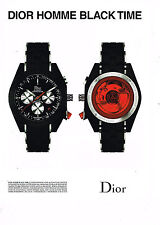 PUBLICITE ADVERTISING 114  2008  DIOR  montres homme BLACK TIME