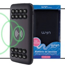 Batterie externe ventouse 10 000mah sans fils chargeur QI induction usb C