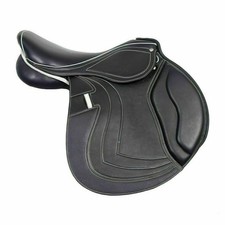 Selle de saut en cuir noir