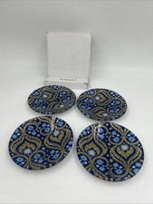 Lot De 4 Assiettes Dessert Fragonard Bleu Doré