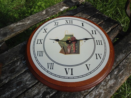 Horloge emaillee bois massif - emaillee,