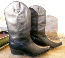 Bottes style santiags noires - bottes,