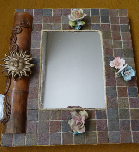 Ancien miroir céramique dlg - ancien,
