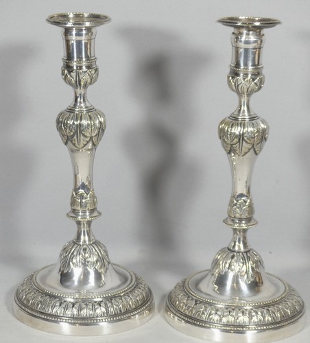 Paire bougeoirs flambeaux - de,