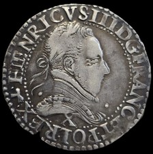 1/2 Franc Au Col Plat 1586 X