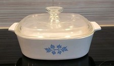 Ancienne cocotte, plat carré PYROFLAM PA-3, 1,9l avec couvercle en verre.