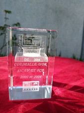 Trophée en verre CIC  Corbeille d'or 2000 et 2004